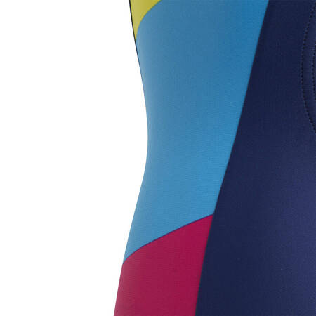 Kostium kąpielowy dla dziewczynki adidas Fit 1PC CB Y granatowo-niebiesko-żółto-różowy FL8666