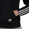 Bluza damska adidas Essentials Loose Cut 3-Stripes Full Zip Hoodie czarna GS1380
